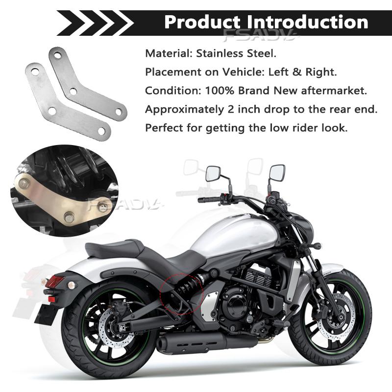 Motorcycle Lowering Links Kit Rear Suspension Drop Link Cushion Lever Fit For KAWASAKI Vulcan S 650 VN EN650 2015-2024 2022 2023