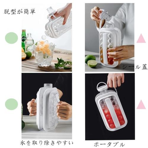 CBVRUKJ Foldable Ice Ball Maker, 2-in-1 Portable Kettle with Round Ice Trays, 17-Grid Large Capacity, Convenient and Leak-Proof for Home and Outdoor U