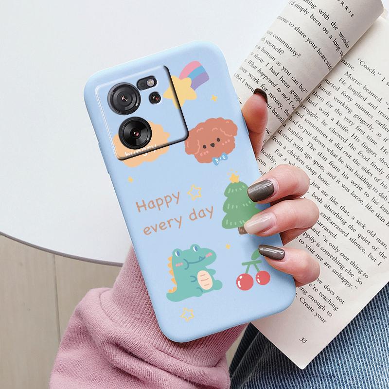 For Xiaomi 13T Pro Case TPU Soft Silicone Coque Flower Pattern Cartoon Painted Phone Cover For Xiaomi 13T Back Protection Capa