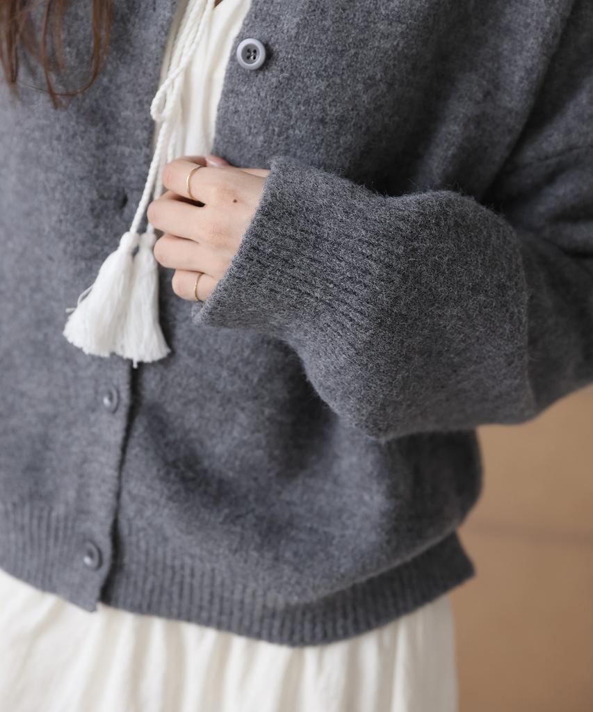Bbaebbae Round Neck Simple Cozy Button Knit Cardigan 3 Colors