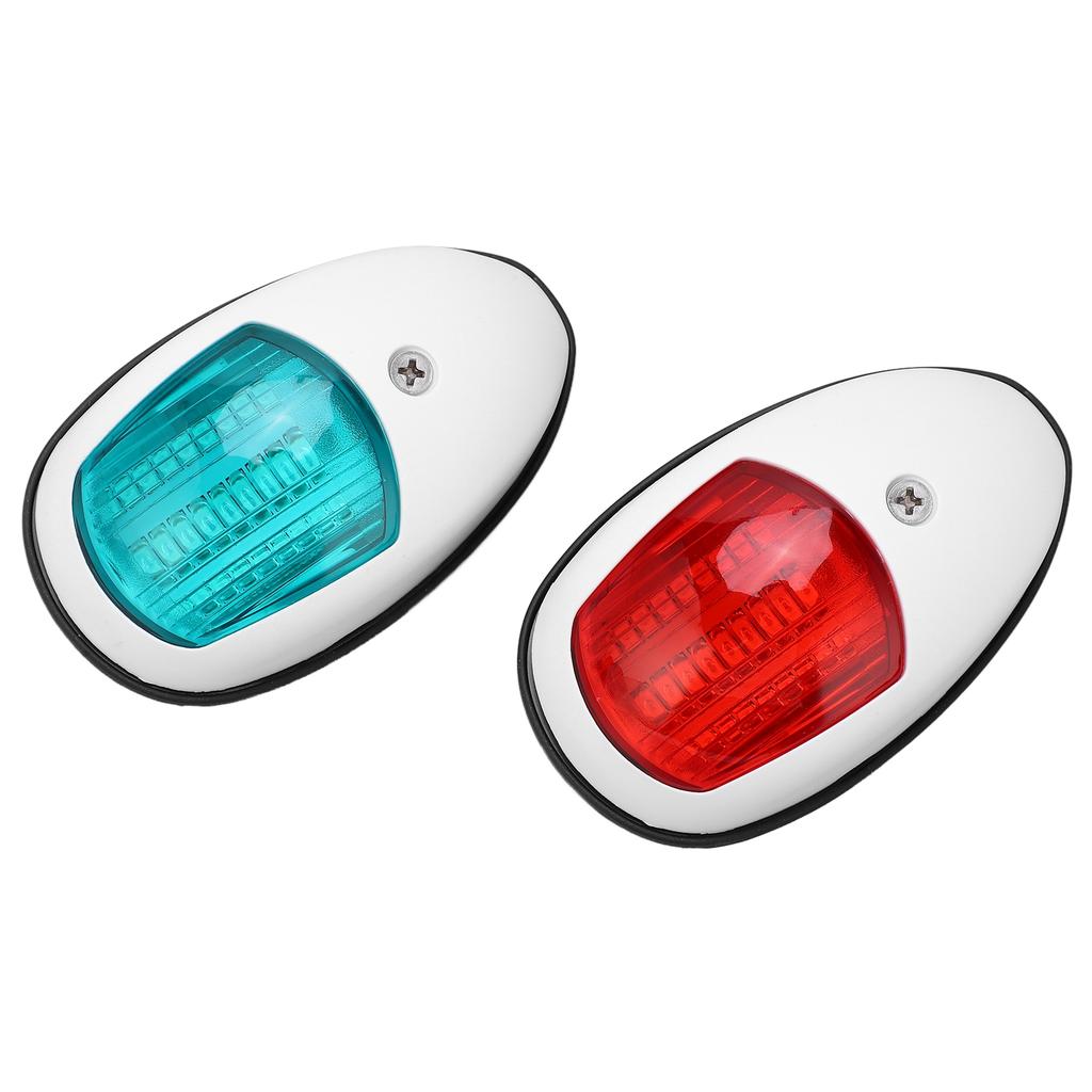 2Pcs IP66 Marine Sailing Signal Light DC 12V 3W LED Navigation Lamp Red Green Light for Yacht BoatWhite
