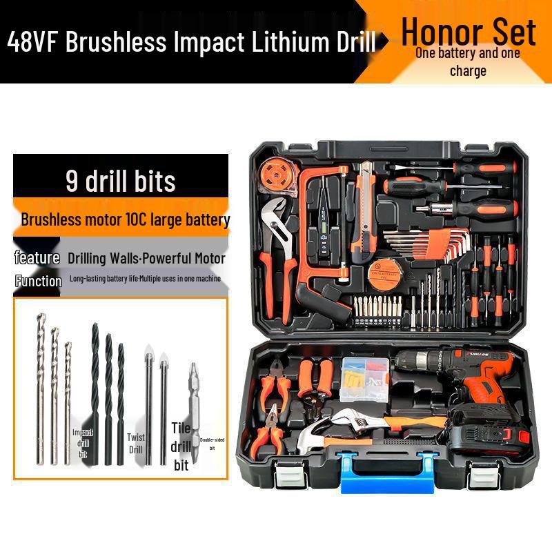 Electric Drill & Multi-Tool Set for Household and Woodworking Repairs.