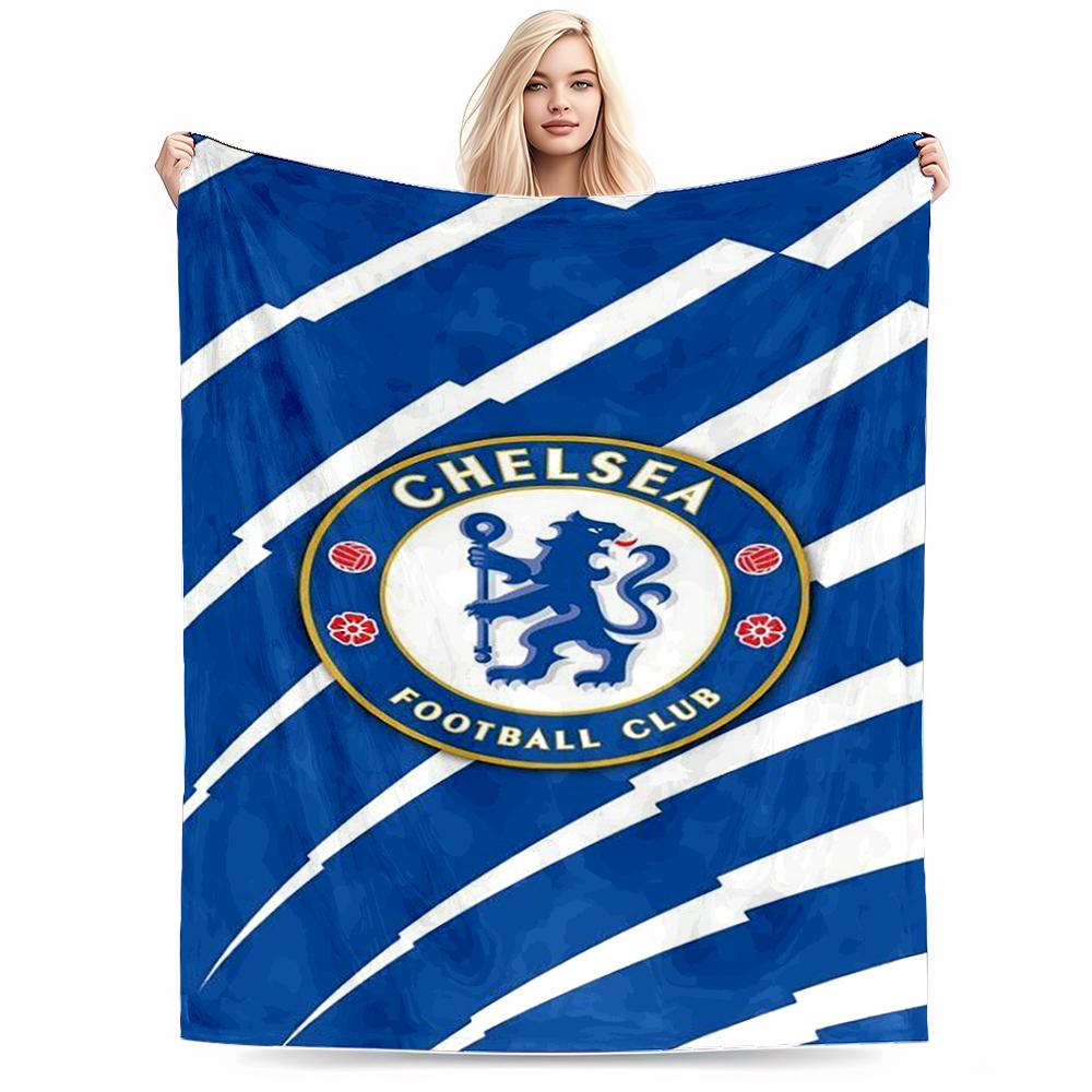 Blue Chelsea Football Club Logo Blanket for Living Room Decor Blanket, Suitable for Use In the Bedroom, Living Room, On the Sofa