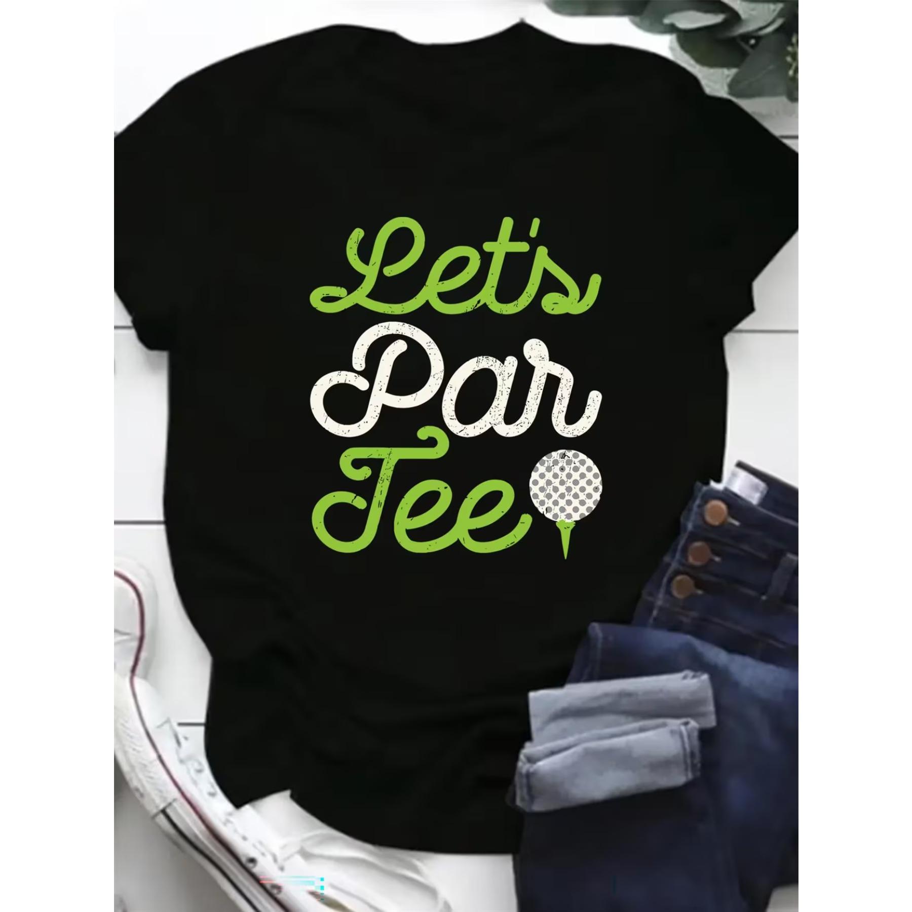 

Women S Casual Crew Neck T-Shirt Featuring A Geometric Golf Design, Short Sleeves, Made From Stretchy Fabric, Suitable for All Seasons As A Tunic Top XXL
