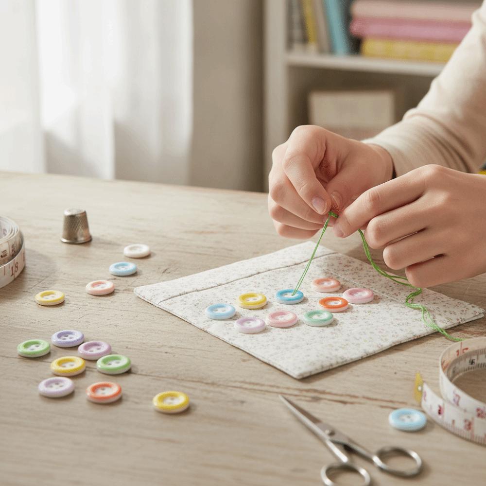 200pcs Easy-Fix Design Sewing Buttons 2 Holes Plastic Buttons Craft Buttons For Sewing Craft