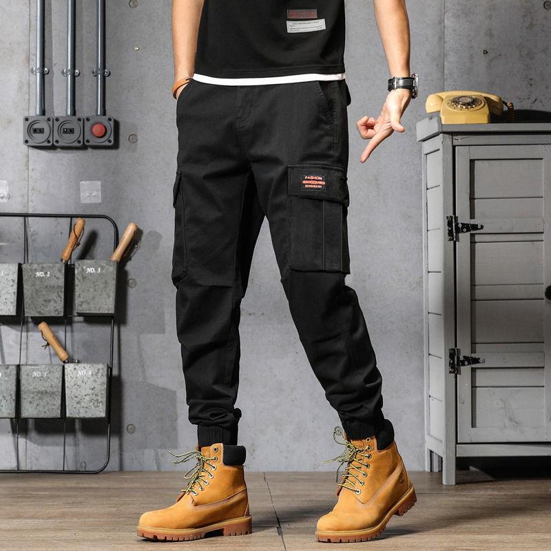 Men's Summer American Retro Loose Straight Overalls with Wide Leg Cuffs