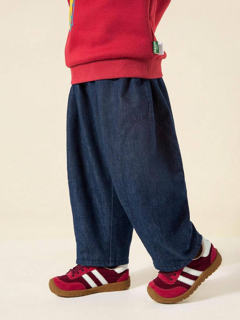 Tongbei Kids' 2025 Winter Fleece-Lined Jeans - Warm, Versatile, Fashionable for Boys & Girls.