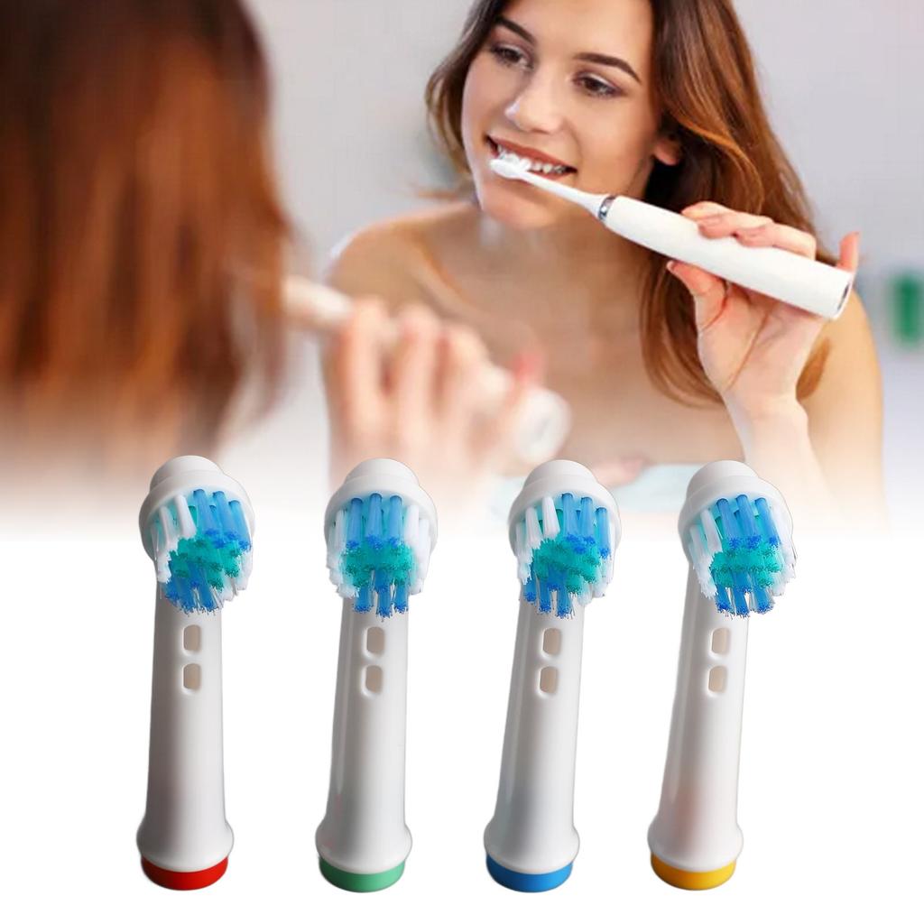 4pcs Electric Toothbrush Replacement Heads More Plaque Removal Rounded Bristles Gentle Efficient Clean Teeth for EB17-X Heads