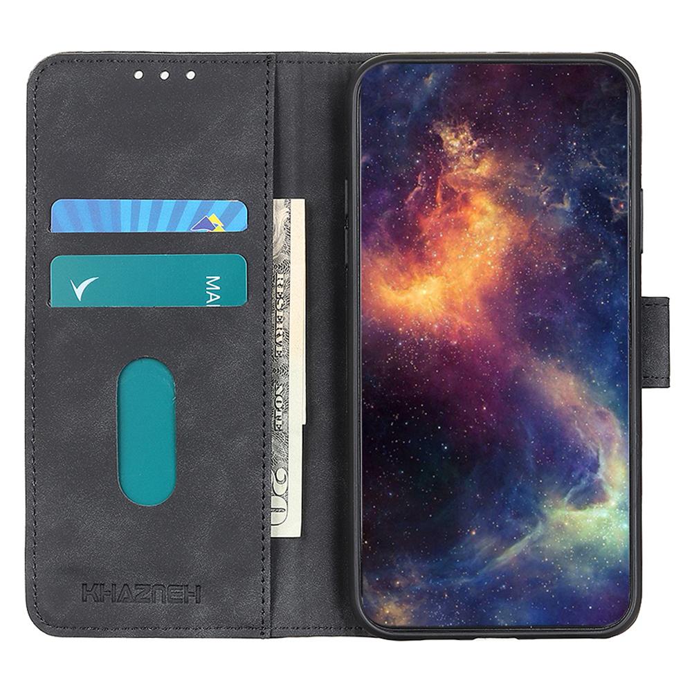 KHAZNEH For Xiaomi Redmi Note 12 4G Stand Phone Case Retro Texture Wallet PU Leather Phone Cover