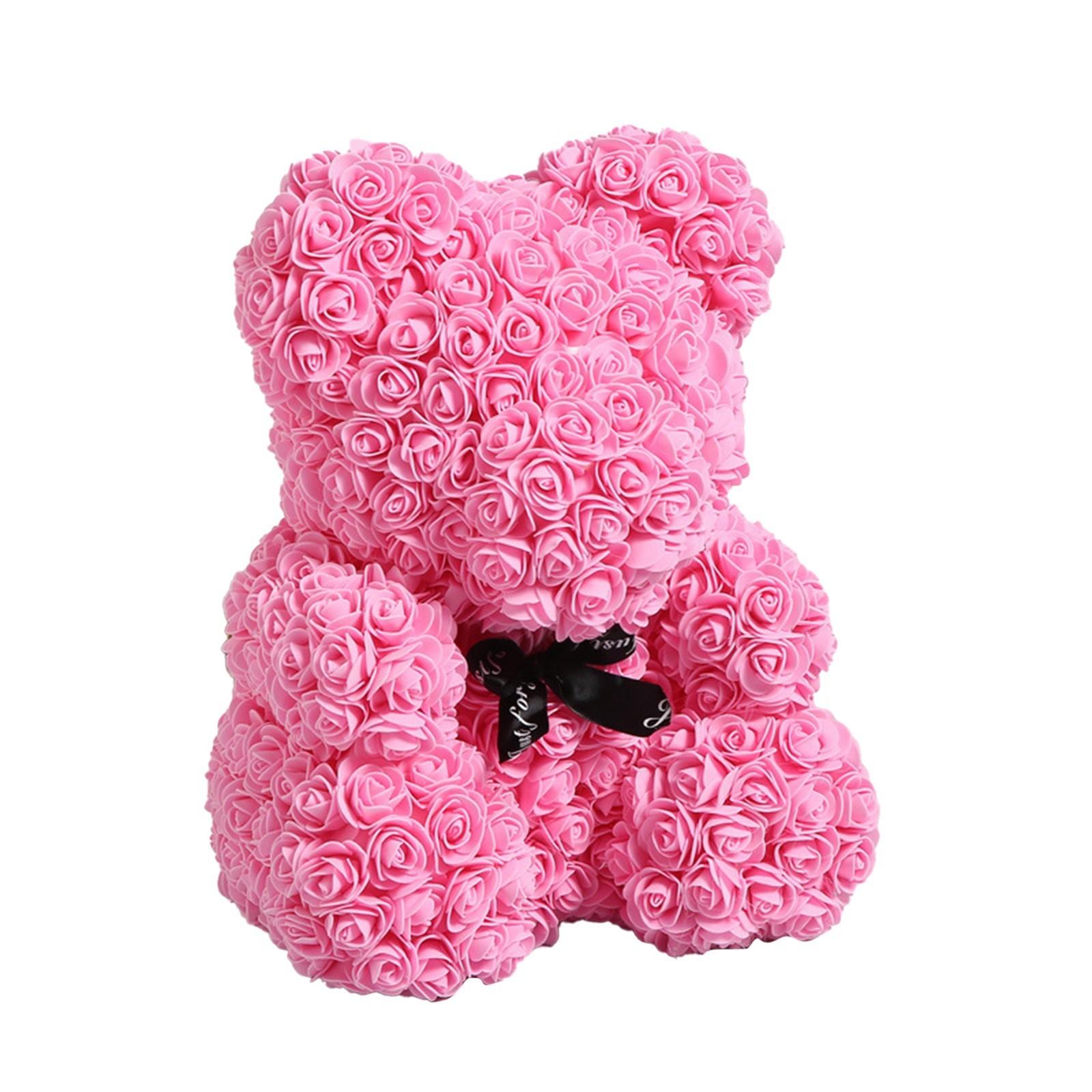 

36cm Aeonium Rose Bear Valentine s Day Teacher s Day Gift Birthday Gift Rose PE Flower Foam Bear Products One Size