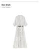 Women's Summer Striped Shirt Dress - High-End, Single-Breasted with Waist-Defining Fit