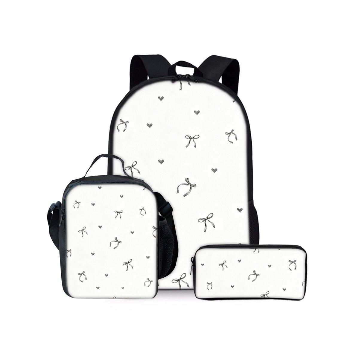 Drie delige rugzakset met strikprint voor jongens en meisjes Beste Cadeaus 2D Platte Cartoon Schooltas voor Kinderen