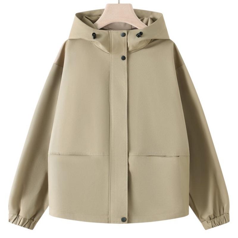 

Stylish Spring Windbreaker for Middle-Aged Women - Lightweight, Fashionable, Large Size Jacket for Spring and Autumn XL [90-120 jin]