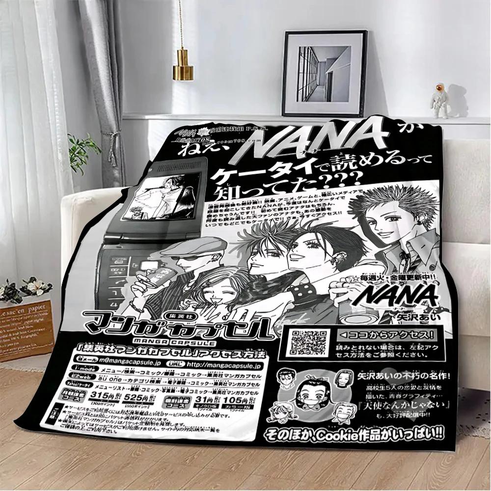 Anime Girls Nana Flannel Blanket 3d Printed Picnic Blankets Warm Soft and Comfortable Throw Blanket Home Travel Birthday Gift