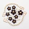 1 Set Pearl Flower Shoe Charms 3D Detachable Buckle Set Pearl Chain Shoe Decorations DIY Detachable Buckle Shoes Accessories