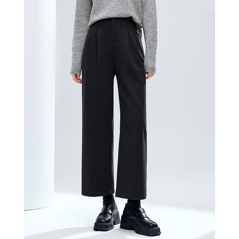 Betu Damen Premium Locker Geschnittene High-Waist Weitbein Cropped Hose