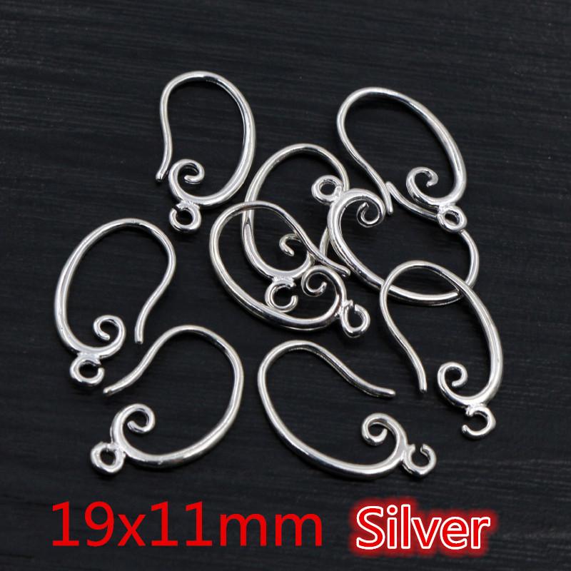 10pcs 3-Styles High Quality Classic Bronze Gold Silver Plated Brass French Earring Hooks Wire Settings Base Settings Whole Sale