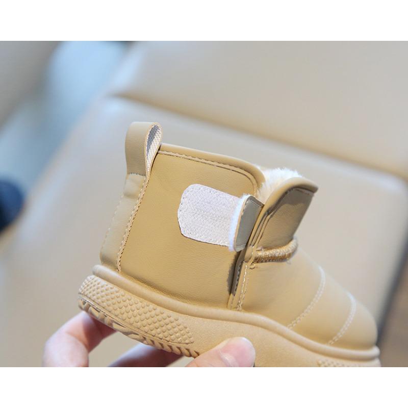 Warm Thickened Fleece Lined Children Ankle Snow Boots For Boys And Girls
