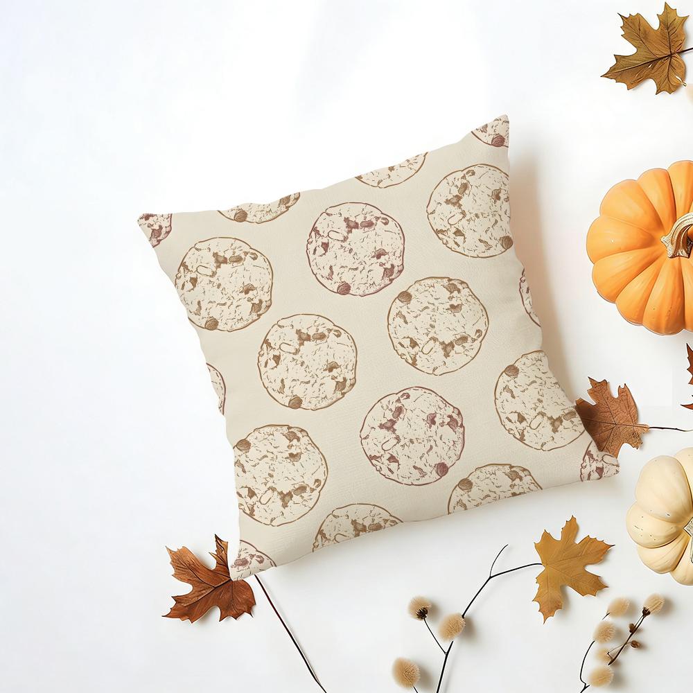 CCookie Cushion Cover Washable Linen Pillowcase Soft  for Daily Sofa Bed Home Room Decor