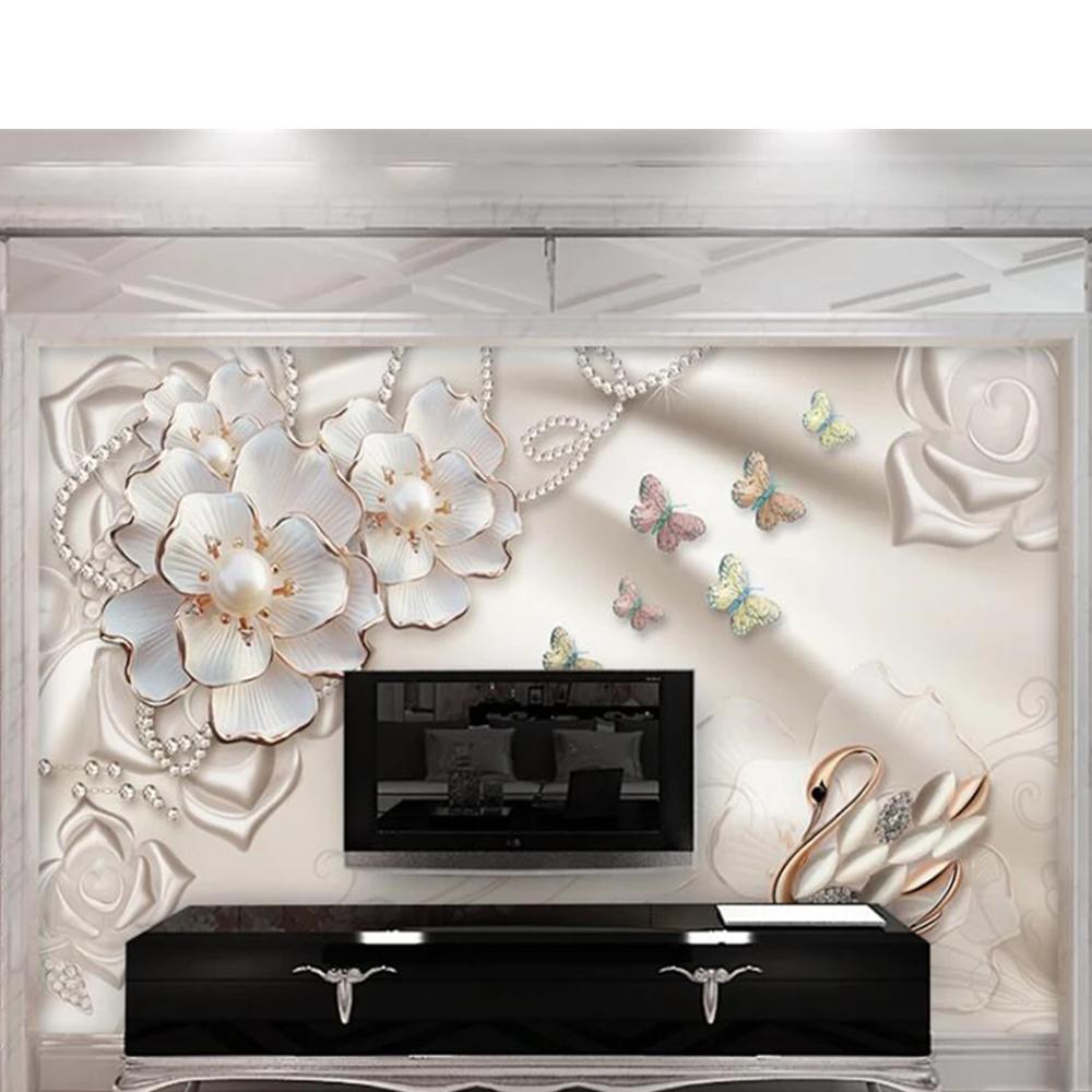 Tapet 3d Bijuterii de lux Flori Tapet 3d Sufragerie Dormitor Fototapet