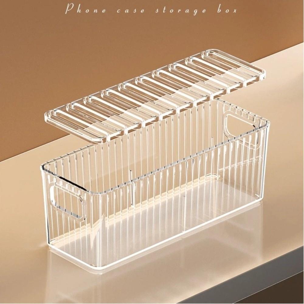 Transparent Acrylic Sundries Storage with Handle Removable Dividers Desktop Organizer Box Multi-purpose Large Capacity