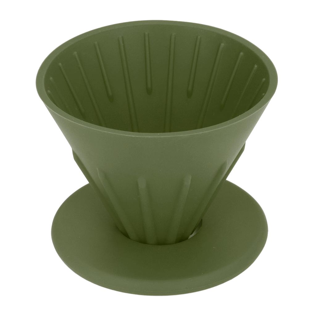 Silicone Coffee Dripper Reusable Cone Coffee Filter Holder for Travel Hiking Camping Home OfficeGreen