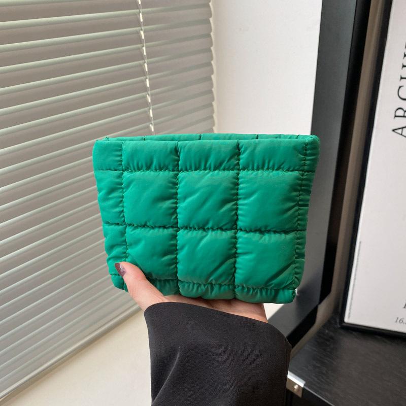 Koreanischer Ins-High-Value-Unifarben-Quadrat-Clutch-Tasche einfache große Kapazität Kosmetiktasche Temperament modische kleine quadratische Tasche Damen