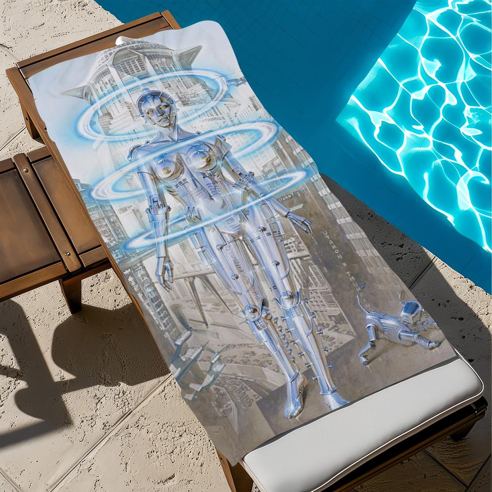 H-Hajime Art Towel Beach Quick Dry Soft S-Sorayama-S Pool Towels Gift for Travel Gym Shower Camping sports
