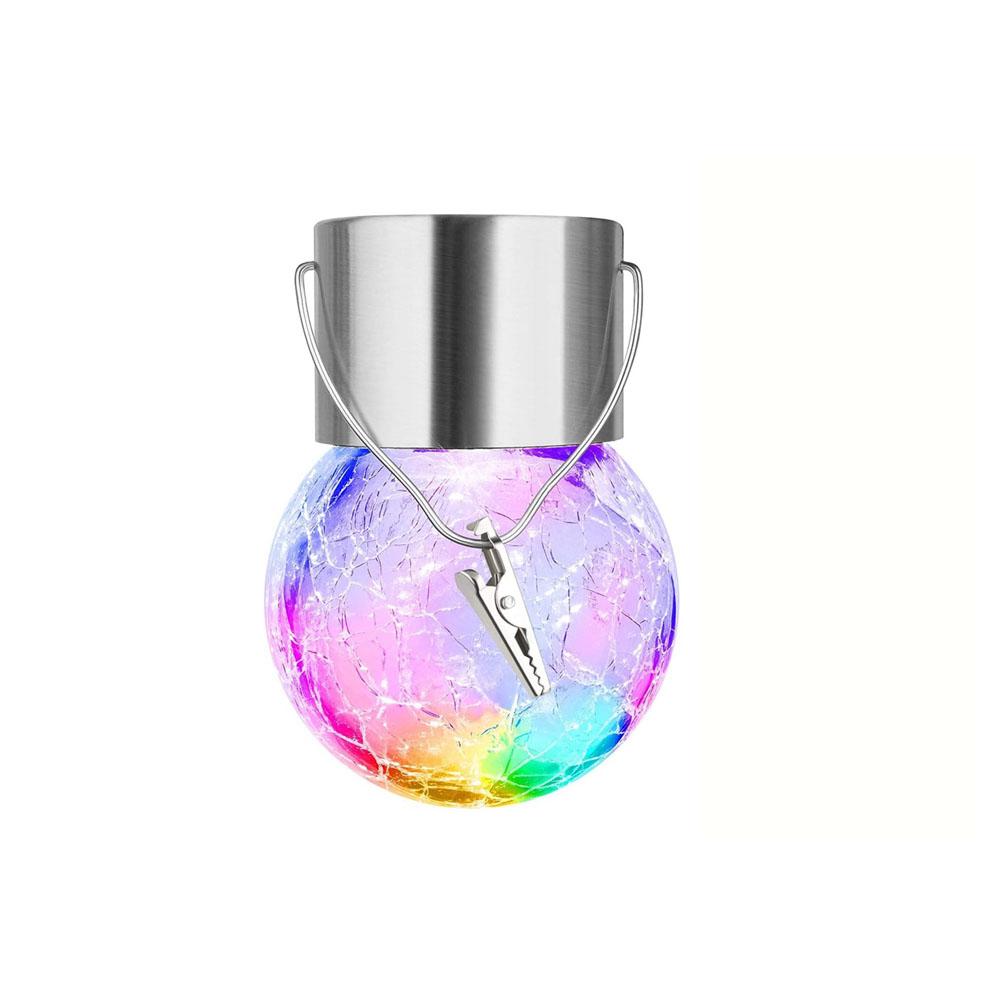 

Солнечные подвесные фонари для улицы, солнечное освещение с многоцветным меняющимся шаром из треснувшего стекла для сада, двора, патио, забора 2PCS