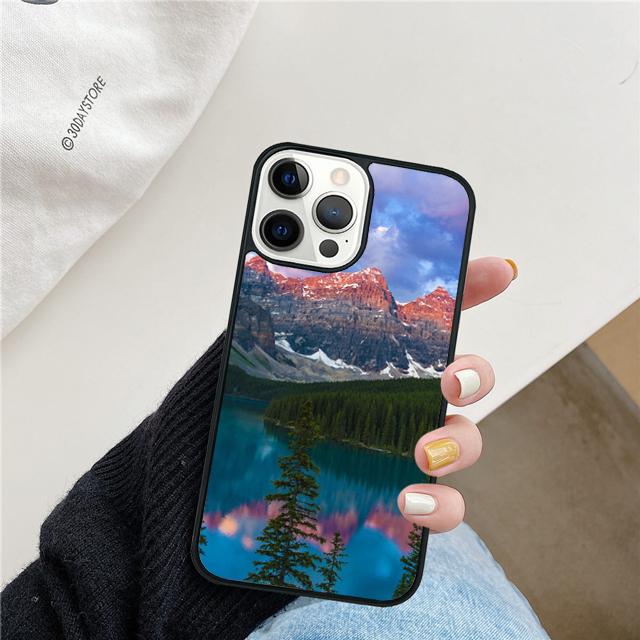 Mountain Pine Tree Forest Mountain Peak Mist Phone Case For iPhone 17 Air 15 16 Pro Max 14 13 12 11 Pro Max Plus