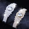 Women Bangle with Buckle Opening Closing Design, Sparkling Cubic Zirconia Bracelet, Formal Wear Wrist Accessory