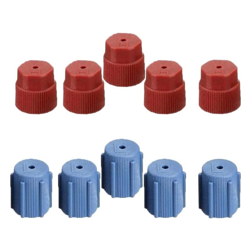10Pcs R134a Air Conditioning Service Caps High and Low Side Charging Port Protections Seals 13mm & 16mm Car Maintenance 1
