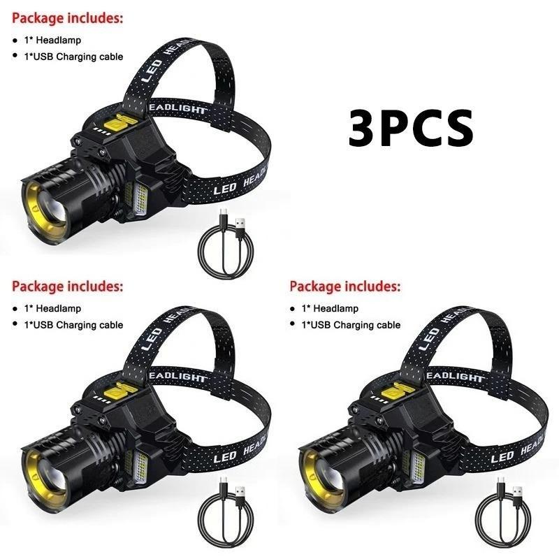 1200mAh Powerful LED Headlamp Motion Sensor Headlight 18650 Rechargeable COB Head Flashlights High Power Head Lamp Fishing Headlight