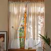 Linen Blending Spliced chiffon Curtains Road Pocket Shade Curtain for Kitchen Bedroom Living Room Bay Window Cabinet Curtain