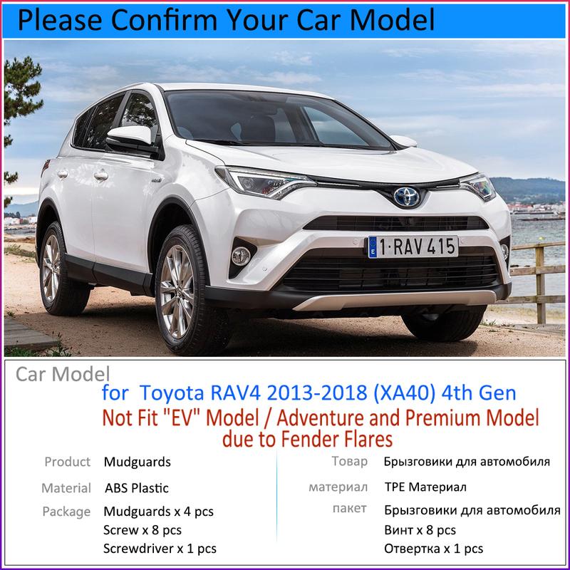 Mudguards for Toyota RAV4 RAV 4 XA40 40 2013~2018 2014 2015 2016 2017  Car Accessories Mudflap Fender Auto Replacement Parts