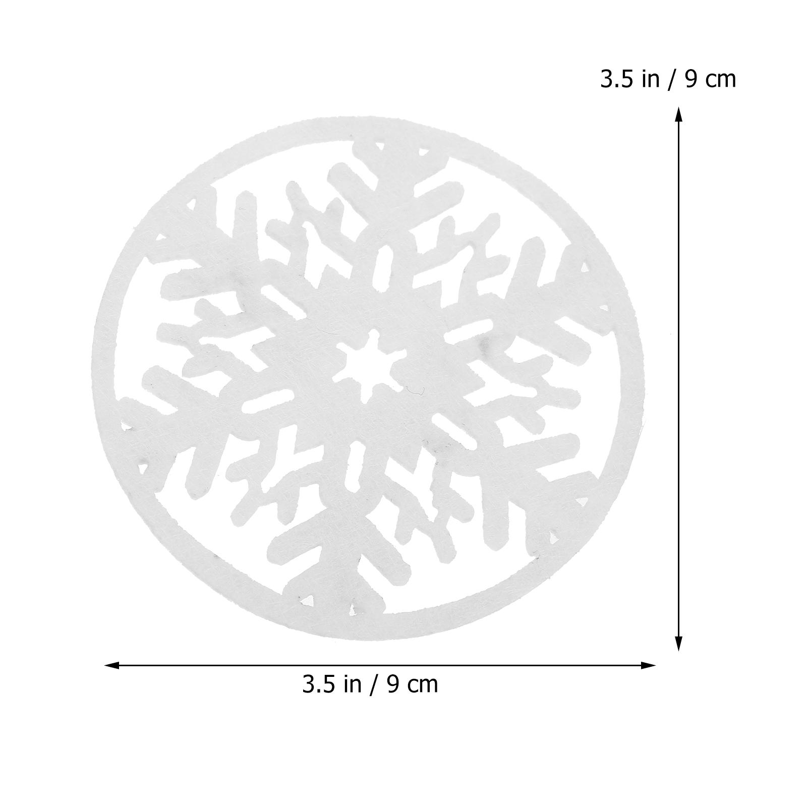 6 шт. Подставка под чашку, войлочная подставка с принтом рождественской снежинки, термостойкая, нескользящая поверхность для защиты стола, праздничный подарок белый