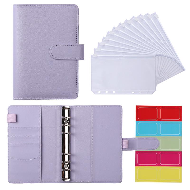 Cross-Border Macaron PU Leather Binder Notebook: Detachable Diary & Budget Book.