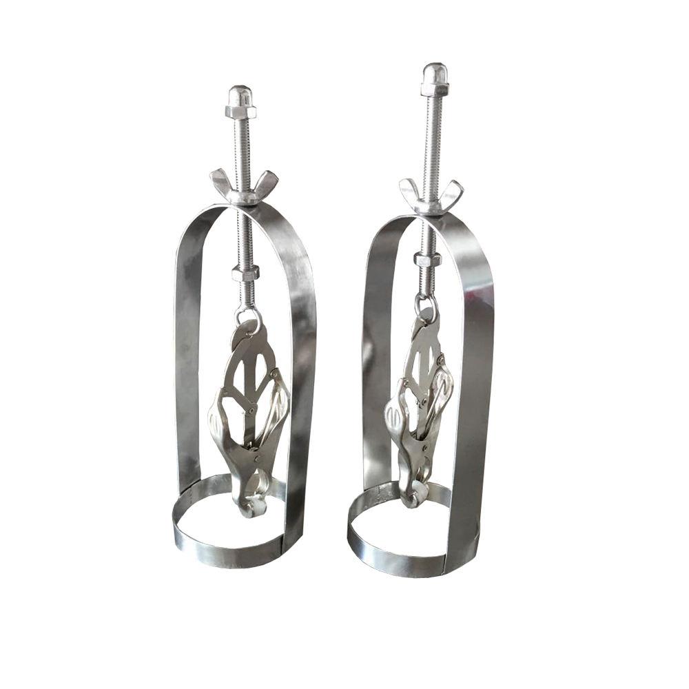 Silvery Emperor SM Butterfly Type Stainless Steel Alloy Breast Clip Adult Sex Toy Old Style