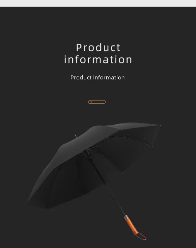 Custom Logo Wooden Handle Golf Umbrella - Men’s Business Gift