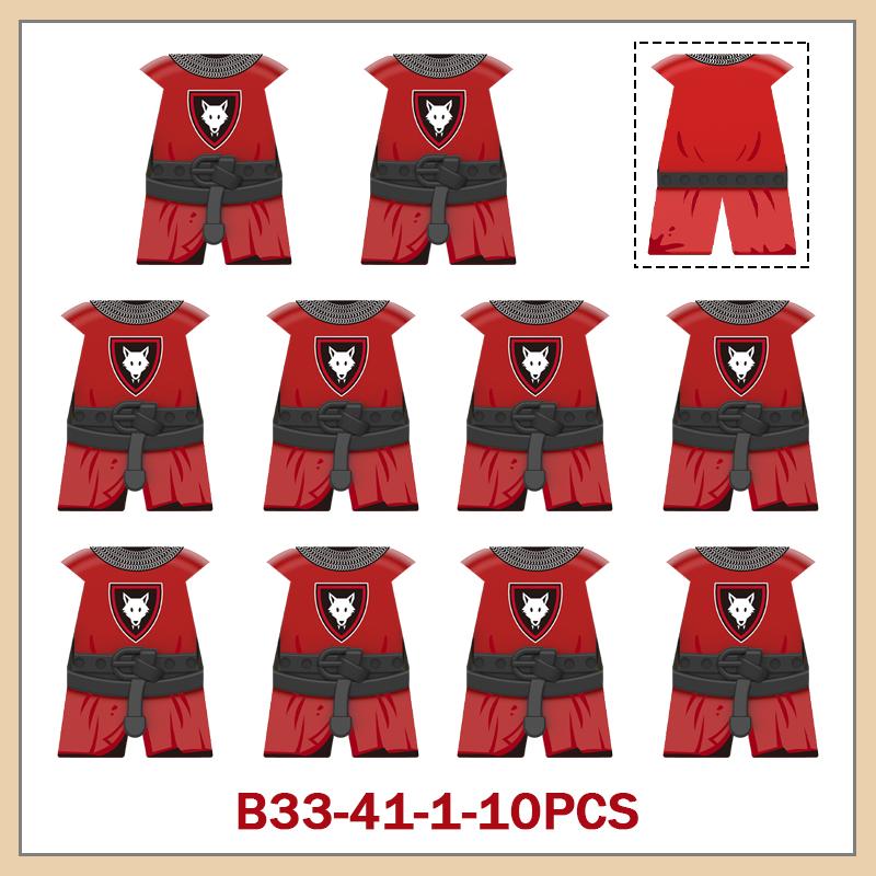 Medieval Military Castle Knight Armour Shoulder Armor Building Blocks Soldier Figure Parts Printed Army Warrior Bricks Toy Gifts