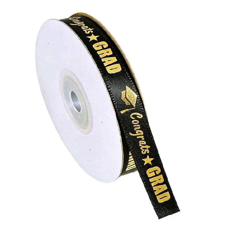 

Graduation Ribbon 1cm Wide 22M Long Polyester Ribbon For Graduation Party Decorations Handmade Craft And Gift Packaging чорний