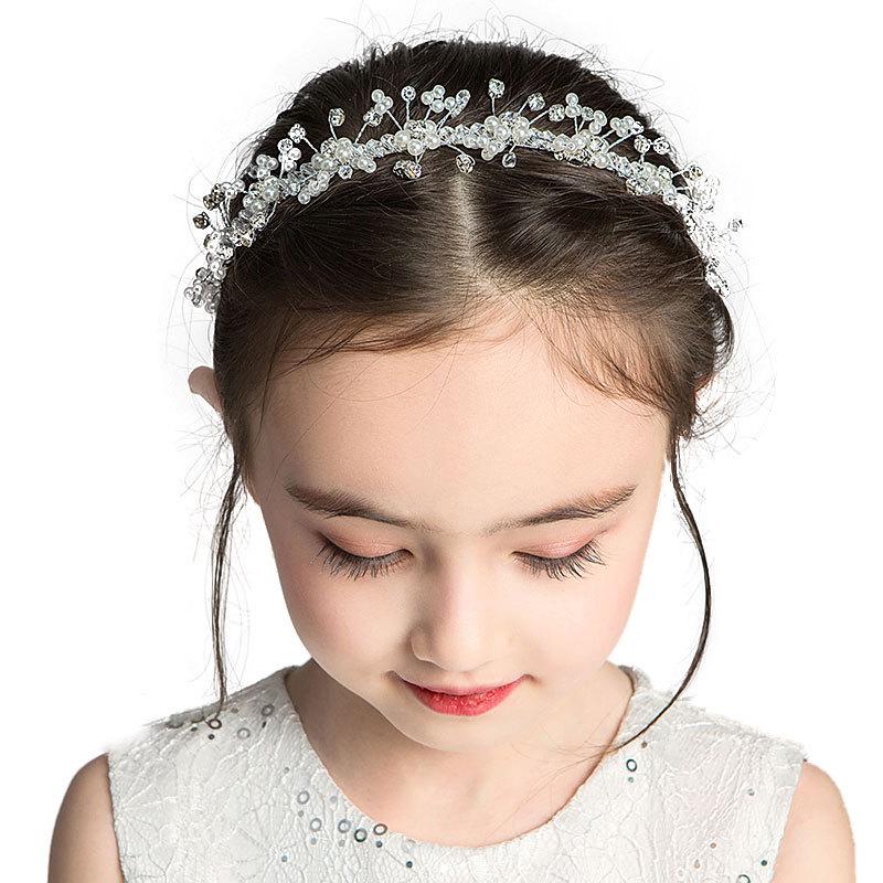 Flower Girl Hair Accessories: Wedding Headband & Wreath for Princess Bridesmaid