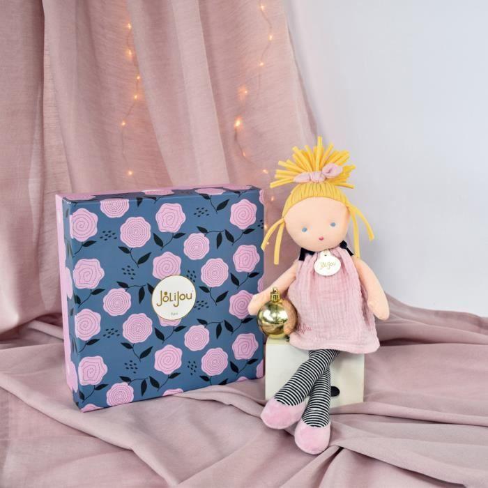Poupée - JoliJou - Inès - 30CM - Rose - Rayé - Bohème Chic