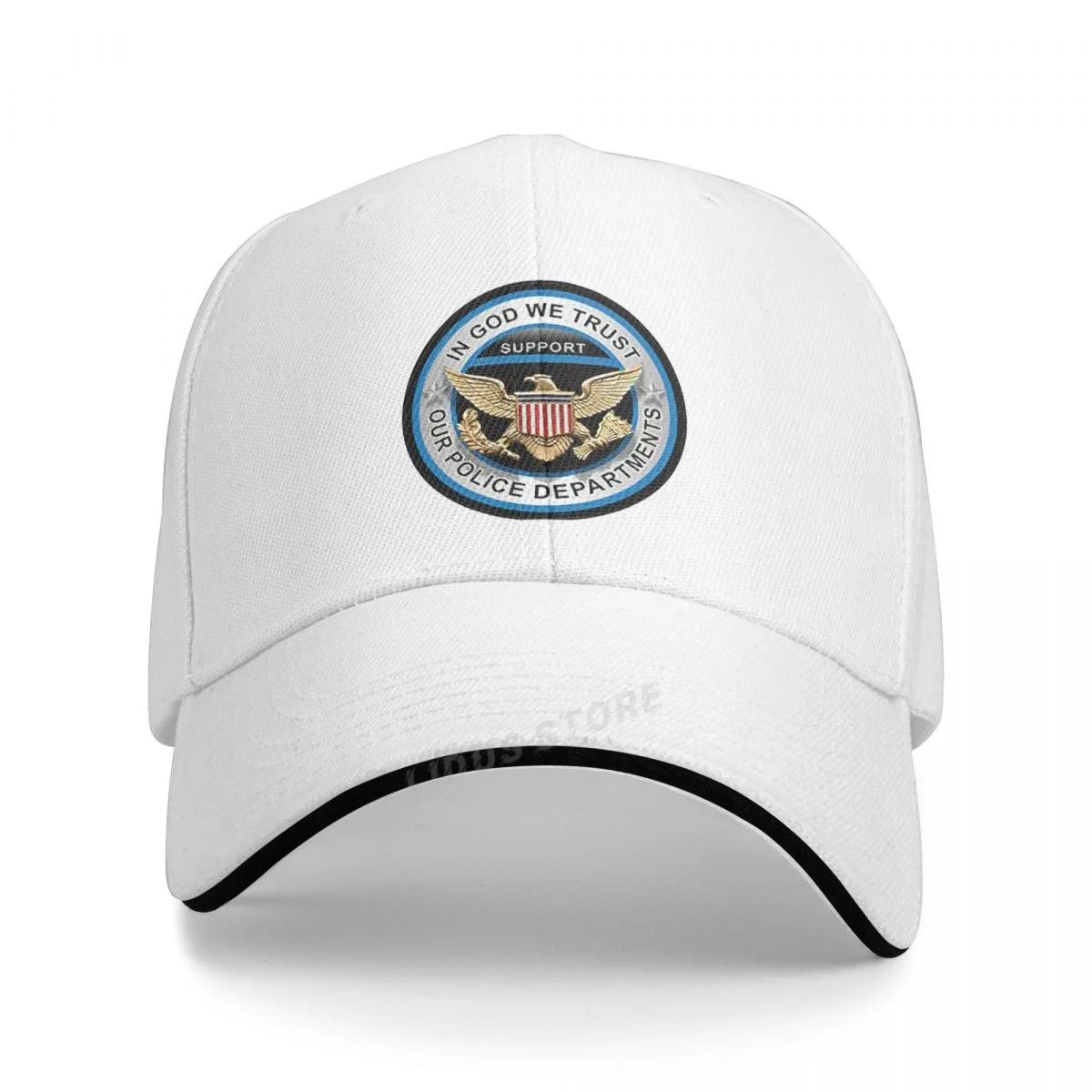 

In God We Trust Support Our Police Department США бейсболка мода США Орел Мужская шляпа Летняя регулируемая Snapback шляпы Bone Adjustable белый