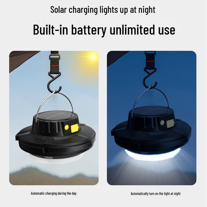 Lotus-Shaped Solar Rotating LED Lamp: USB-Rechargeable for Outdoor Camping, Night Market, and Emergency Use.