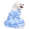 Pet Dog Gown Wedding Dress Solid Color Bow Dress