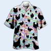 Latest Unisex Loose and Breathable 3D Printed Fashionable Chicken Shirt Beach Hawaiian Top Short Sleeved Summer Shirt