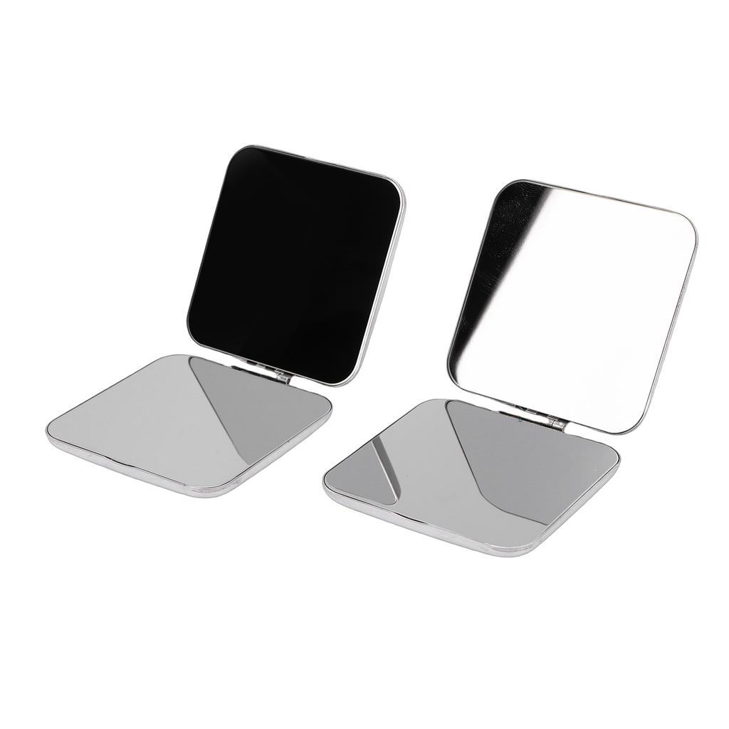 2pcs Stainless Steel Mirror Double Sided Portable Folding Unbreakable Makeup Mirror for Purse  