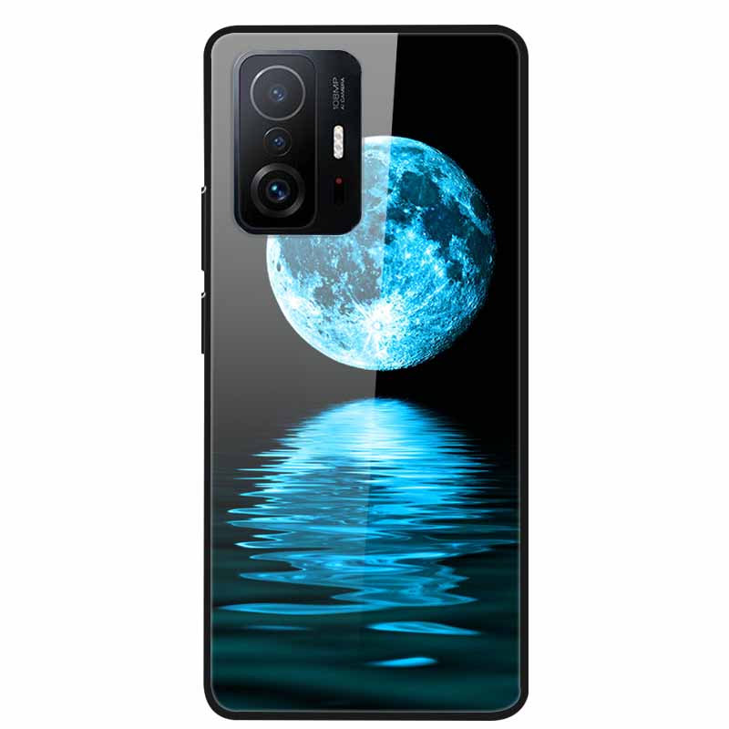 Case For Xiaomi 11T Pro Glass Hard Tempered Glass PC Phone Cover For Xiaomi Mi 11T 11 T Pro Shockproof Landscape Cute Capa Coque