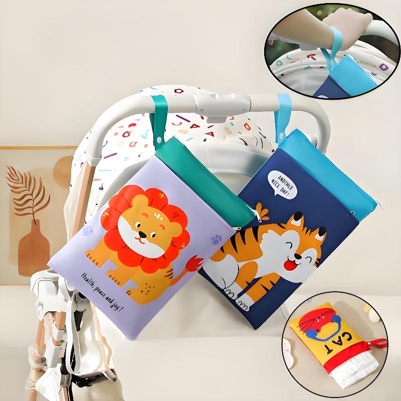 23*33Cm Borsa per Pannolini Impermeabile Doppio Uso Asciutto e Bagnato Borsa Porta Pannolini a Doppia Tasca con Cerniere Borsa da Viaggio Porta Trucco